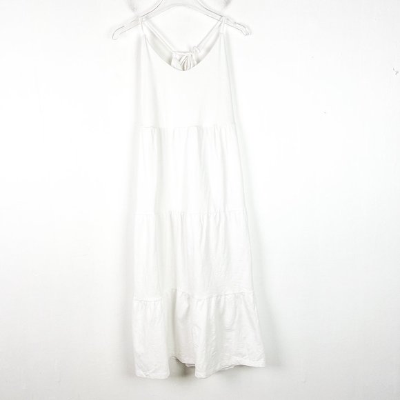NWOT Old Navy Tiered Slub-Knit Midi Cami Swing Dress White Size Large L NEW - Picture 2 of 13